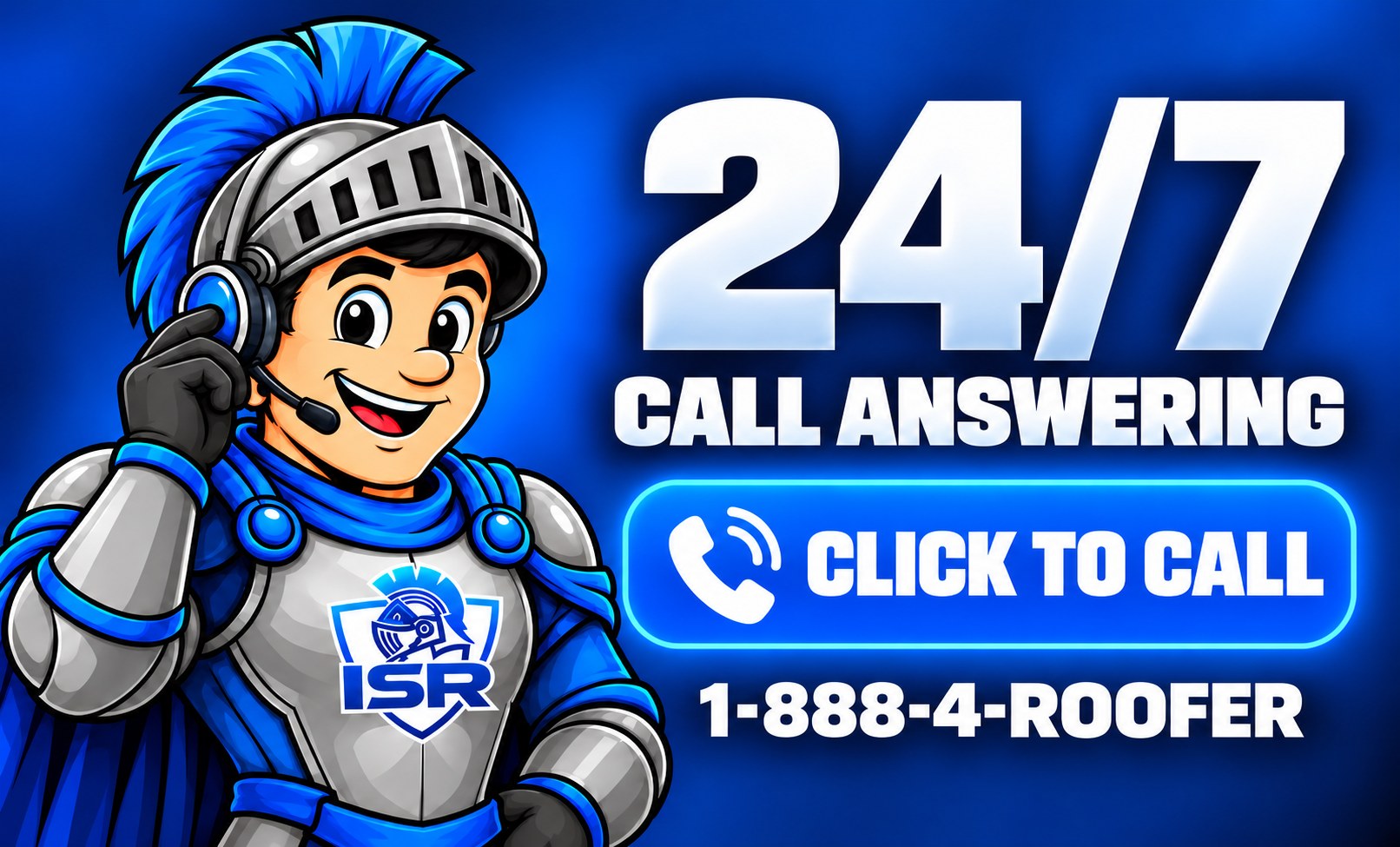 Iron Shield Roofing 24/7 call answering. Click to call 1-888-4-ROOFER
